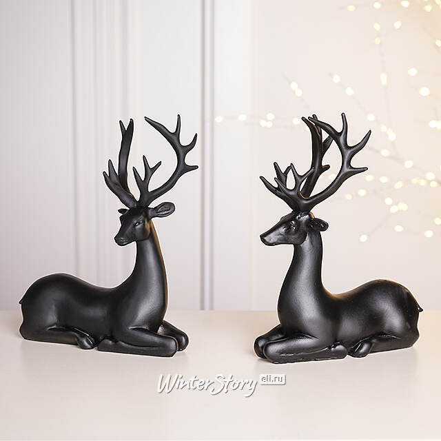 Декоративная фигурка Олень Гаспар 21 см черная Koopman