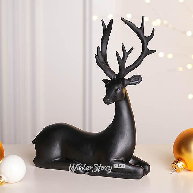 Декоративная фигурка Олень Кензо 21 см черная Koopman