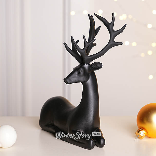 Декоративная фигурка Олень Кензо 21 см черная Koopman