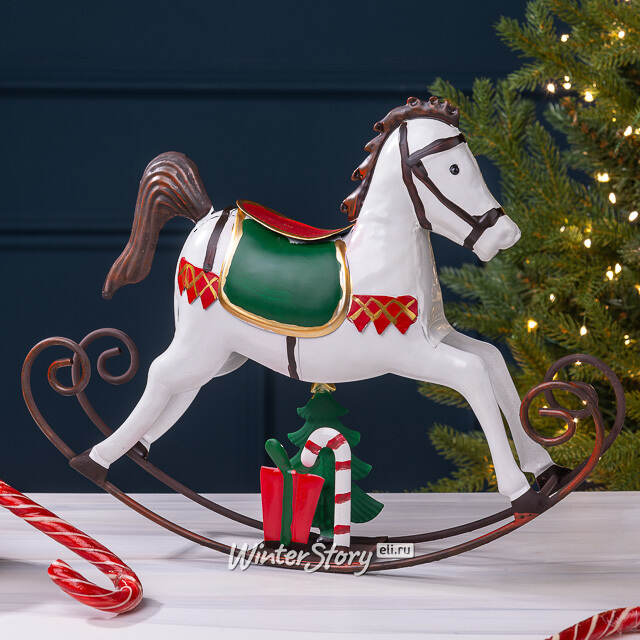 Декоративная фигурка Лошадка-качалка Venice 31*24 см белая Koopman