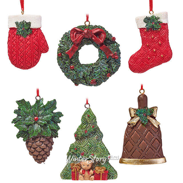 Елочные игрушки-магнитики Мелодия Рождества, 6 шт Koopman