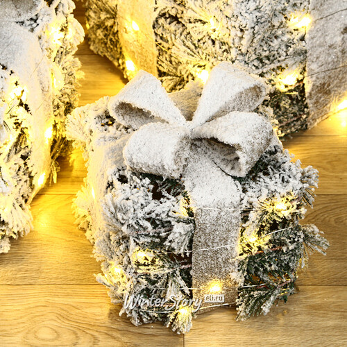 Светящиеся подарки под елку Spruce Surprise 17-30 см, 3 шт, теплые белые LED лампы, таймер, на батарейках Koopman