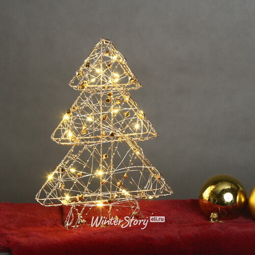 Светящаяся елка Малберри - Golden Diamonds 30 см, 20 теплых белых LED ламп, таймер, на батарейках Koopman