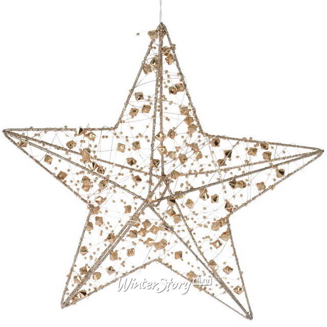 Подвесной светильник Звезда Уиллоби - Golden Diamonds 30*8 см, 20 теплых белых LED ламп, таймер, на батарейках Koopman