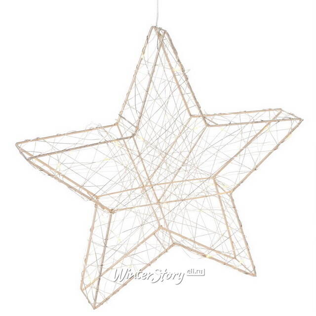 Светодиодная фигура Звезда Монтелло Голден 30*5 см, 30 теплых белых LED, таймер, на батарейках Koopman