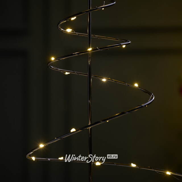 Декоративная светящаяся елка Риверли Блэк 53 см, 46 теплых белых LED ламп, таймер, на батарейках Koopman