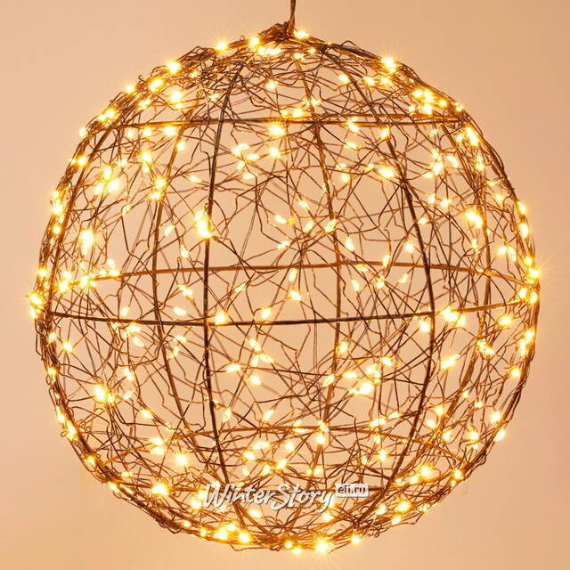 Светодиодный Шар Celesphere 25 см черный, 300 экстра теплых белых микро LED ламп, таймер, IP44 Koopman