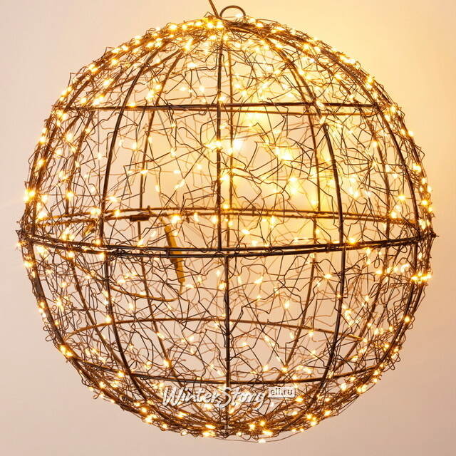 Светодиодный Шар Celesphere 35 см черный, 500 экстра теплых белых микро LED ламп, таймер, IP44 Koopman