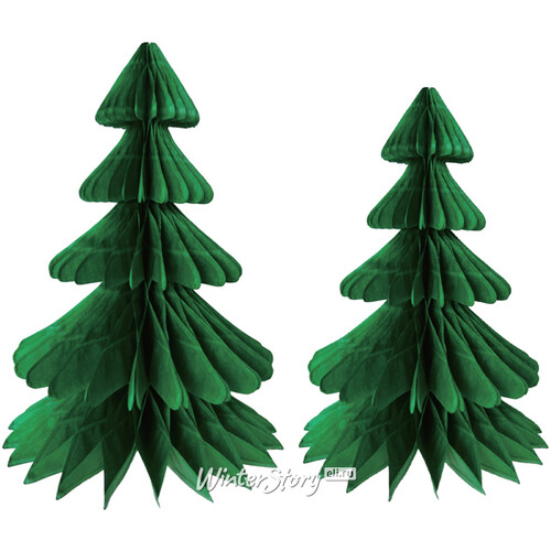 Набор новогодних украшений из бумаги Зеленая Елочка 20-30 см 2 шт Koopman