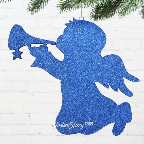 Игрушка для уличной елки Рождественский Ангел 25 см синий, пеноплекс Winter Deco