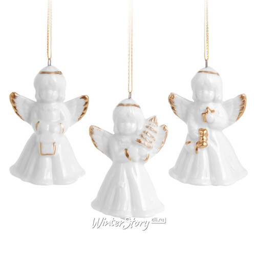 Набор елочных игрушек Рождественские Ангелочки 7 см, 3 шт, подвеска Koopman