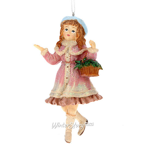 Елочная игрушка Девочка с Корзинкой 12 см, подвеска Koopman