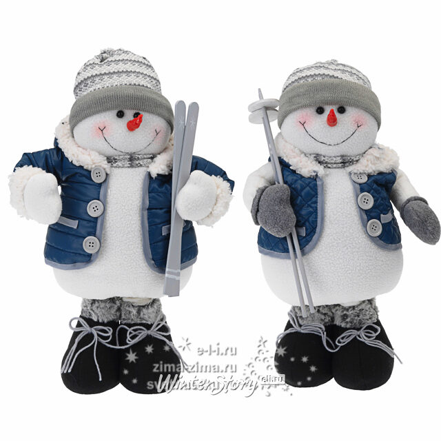 Мягкая игрушка-длинноножка Снеговик Весельчак 42 см Koopman