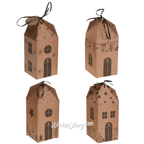 Коробка для подарков Домик 17 см коричневая Koopman