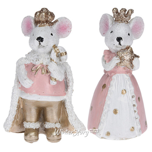 Набор декоративных фигурок Королевские Мыши из страны Розовая Карамель 9 см 2 шт Koopman