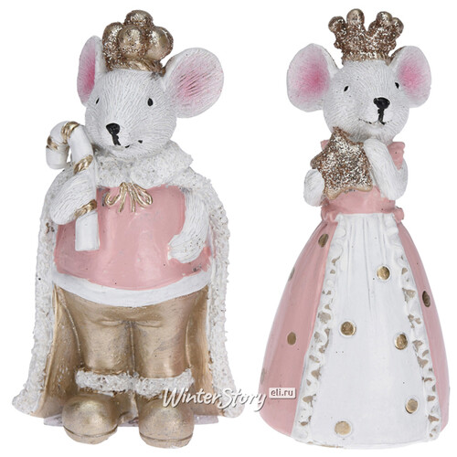 Набор декоративных фигурок Королевские Мыши из страны Розовая Карамель 12 см 2 шт Koopman