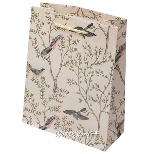 Подарочный пакет Райские птицы 23*18 см, молочный Koopman