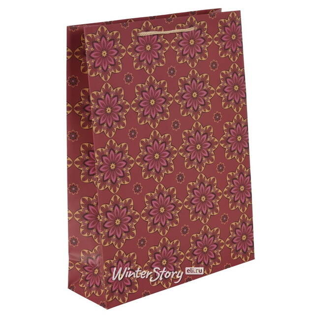 Подарочный пакет Motivo Floreale 16*11 см бургунди Koopman