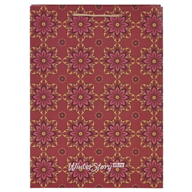 Подарочный пакет Motivo Floreale 16*11 см бургунди Koopman