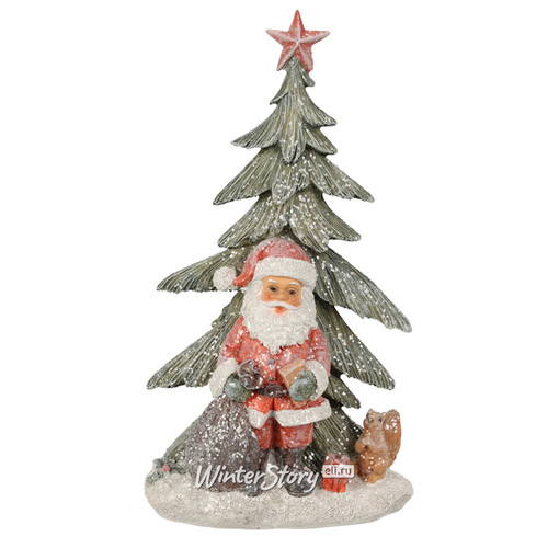 Новогодняя фигурка Санта Клаус у елочки 24 см Koopman