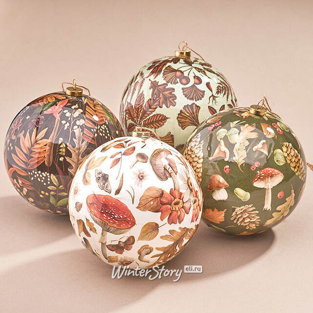 Набор елочных шаров Осень в лесах Консберга 10 см, 4 шт Koopman