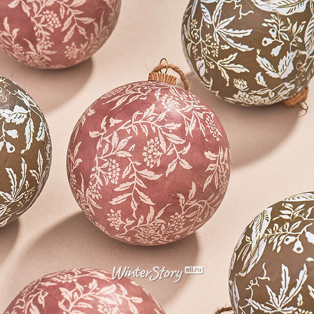 Набор елочных шаров Modello Floreale 8 см, 6 шт Koopman