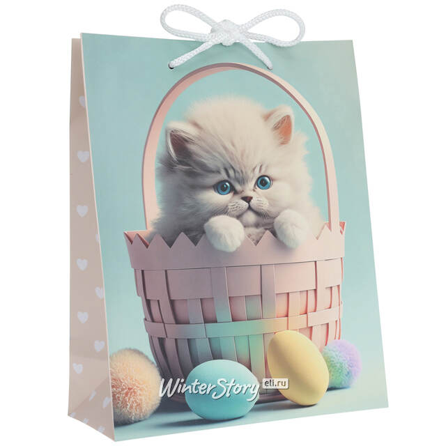 Подарочный пакет Котенок в корзинке 16*11 см Koopman (Купман)