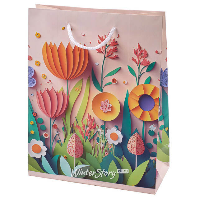 Подарочный пакет Spring Flowero 23 см розовый Koopman