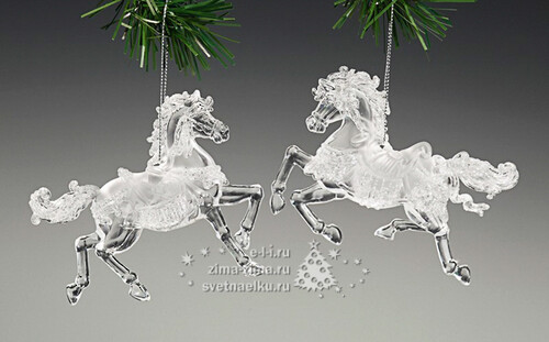 Лошадь прозрачно-матовая, 12х10 см Holiday Classics