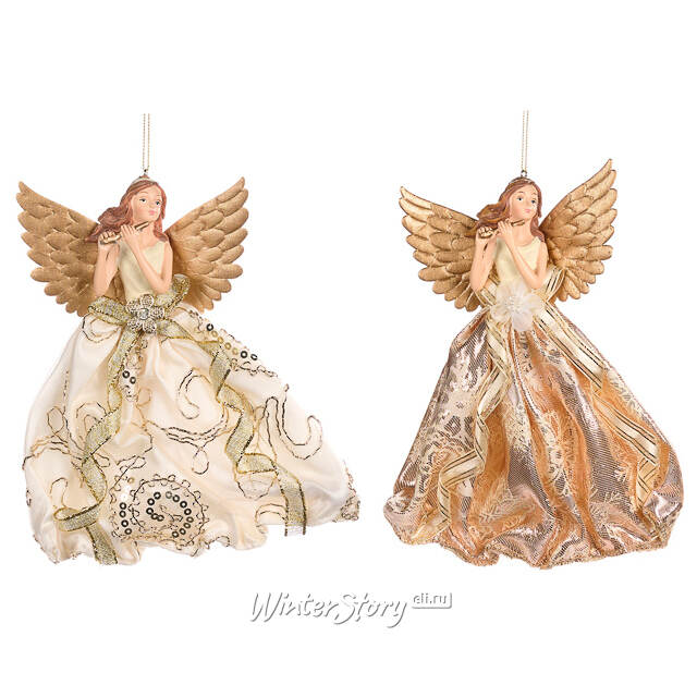 Елочная игрушка Лучистый Ангел в платье Cappuccino 23 см Goodwill