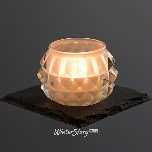 Подсвечник для чайной свечи Беллиссимо - Ромбы 5 см матовый, стекло Koopman