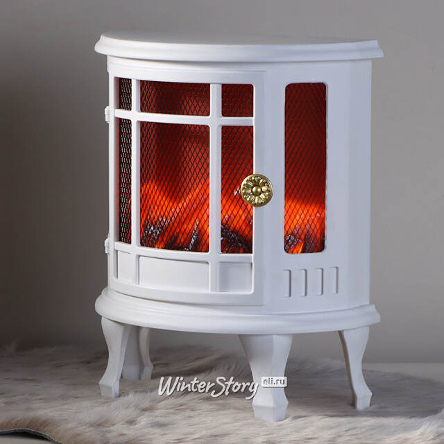 Белый светодиодный камин Dabren 30*24 см, на батарейках Koopman