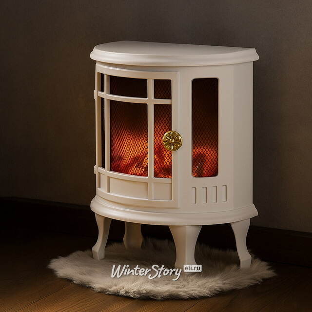 Белый светодиодный камин Dabren 30*24 см, на батарейках Koopman