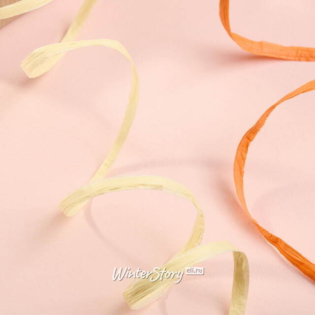 Набор лент для упаковки подарков Рафия - Апельсиновый Праздник 10 м, 3 шт Koopman