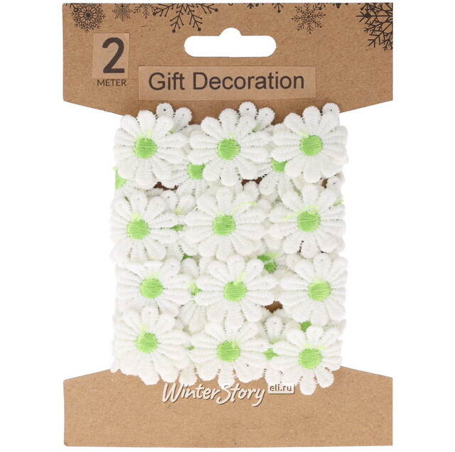 Декоративная лента Ромашка 200*5 см зеленая Koopman