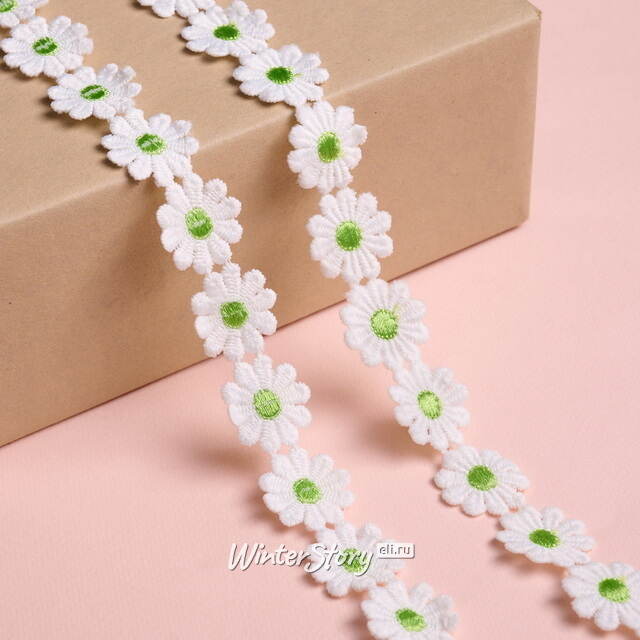 Декоративная лента Ромашка 200*5 см зеленая Koopman