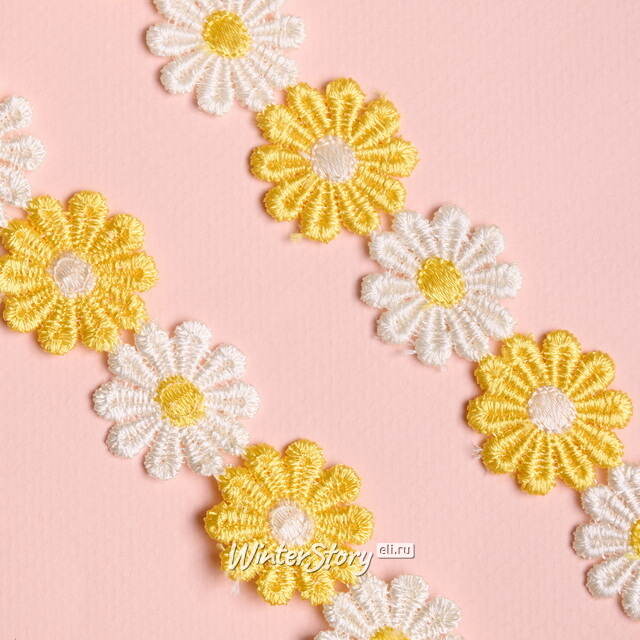 Декоративная лента Гербера 200*5 см желтая Koopman