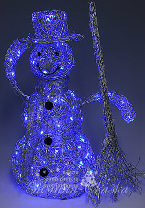 Снеговик серебряный анимационный