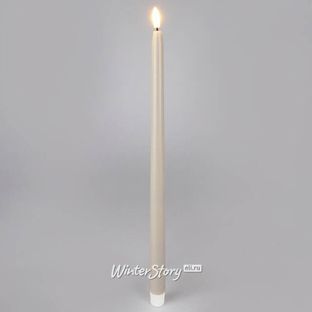 Столовая светодиодная свеча с имитацией пламени Romance 38 см серая, 2 шт с пультом, таймер, на батарейках Koopman