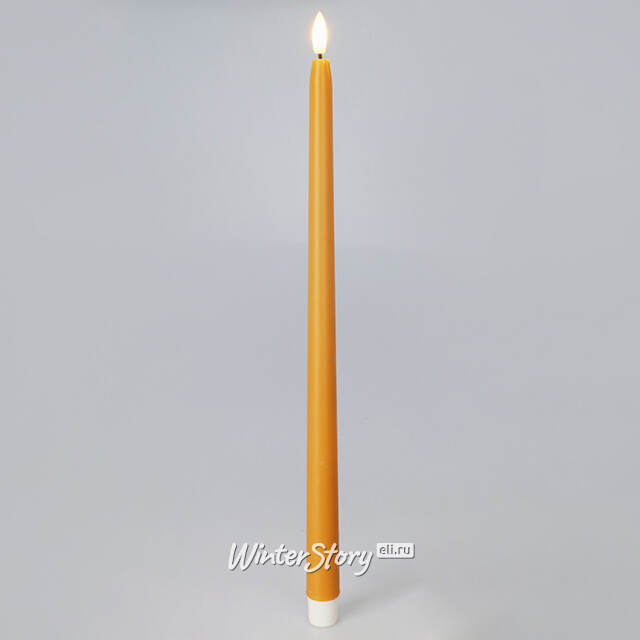 Столовая светодиодная свеча с имитацией пламени Romance 38 см желтая, 2 шт с пультом, таймер, на батарейках Koopman