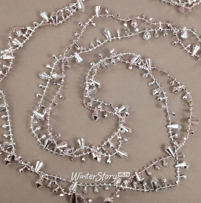 Бусы на елку Jewellery 270 см розово-серебряные Koopman (Купман)