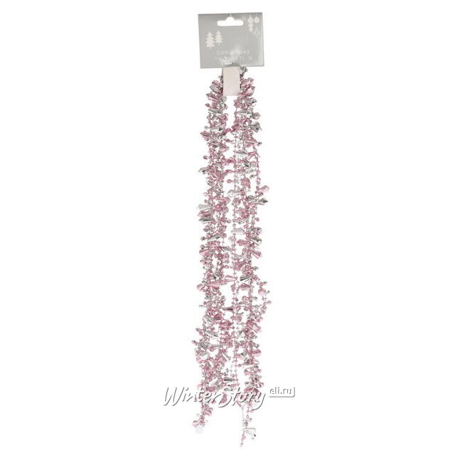 Бусы на елку Jewellery 270 см розово-серебряные Koopman (Купман)