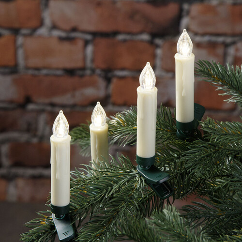 Свечи на елку Классик на пульте, 10 свечей на клипсах, 11 см, IP20 Koopman