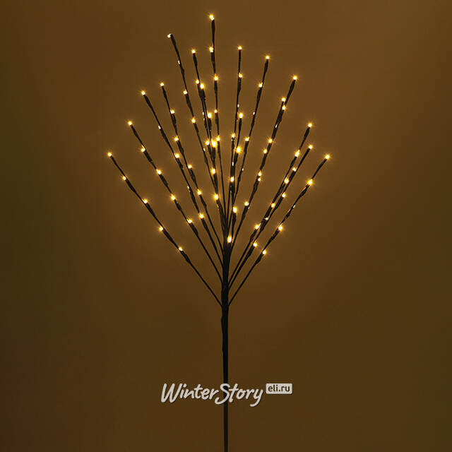 Светодиодное дерево Лейтон 110 см, 80 теплых белых LED ламп, на батарейках, таймер, IP44 Koopman