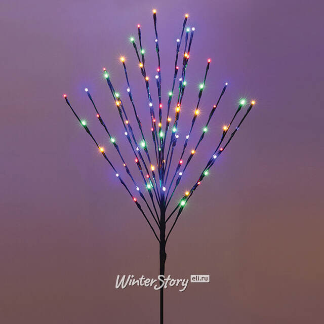 Светодиодное дерево Лейтон 110 см, 80 разноцветных LED ламп, на батарейках, таймер, IP44 Koopman