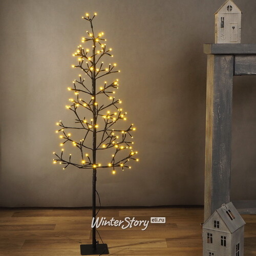 Светящаяся елка Бруклин 120 см, 160 теплых белых LED ламп, IP44 Koopman