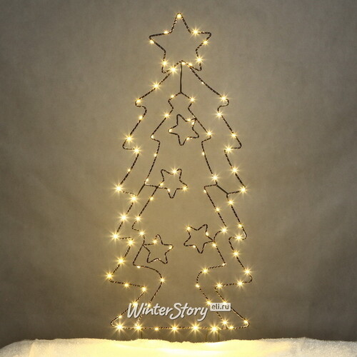 Светящаяся елка Norwood Star 85 см, 90 экстра теплых белых LED ламп, таймер, на батарейках, IP44 Koopman