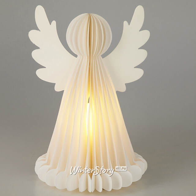 Светящаяся фигура из бумаги Ангел Gervain 29 см, на батарейках, таймер Koopman