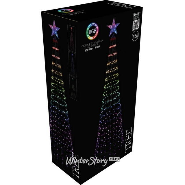 Светодиодная елка Radianta 300 см, 550 RGB LED ламп, пульт управления, контроллер, IP44 Koopman