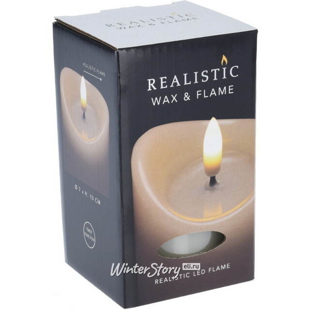 Светодиодная свеча с имитацией пламени Кертон 10 см, слоновая кость, на батарейках, таймер Koopman